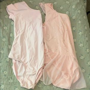 Girls pink ballet leotards